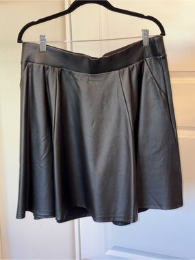 Torrid Black Faux Leather A-Line Skirt